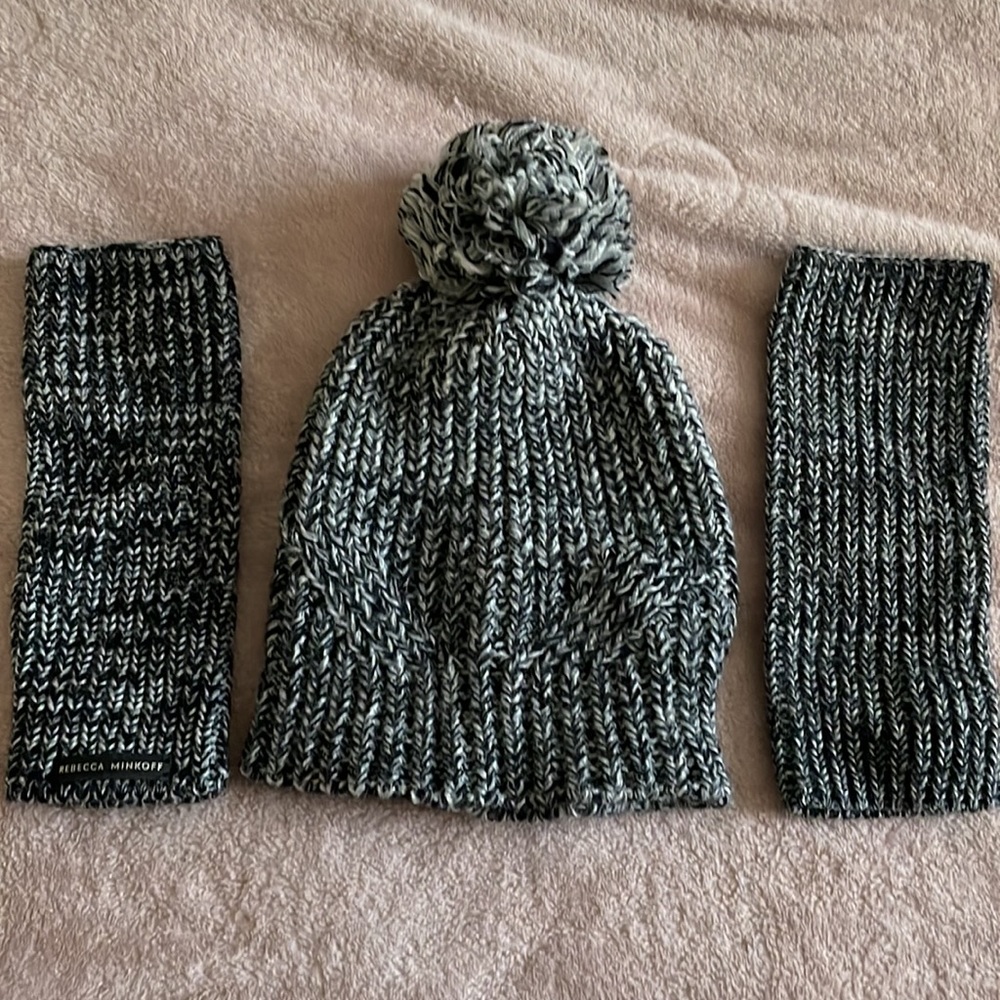 REBECCA MINKOFF- hat and fingerless glove set - Picture 2 of 6
